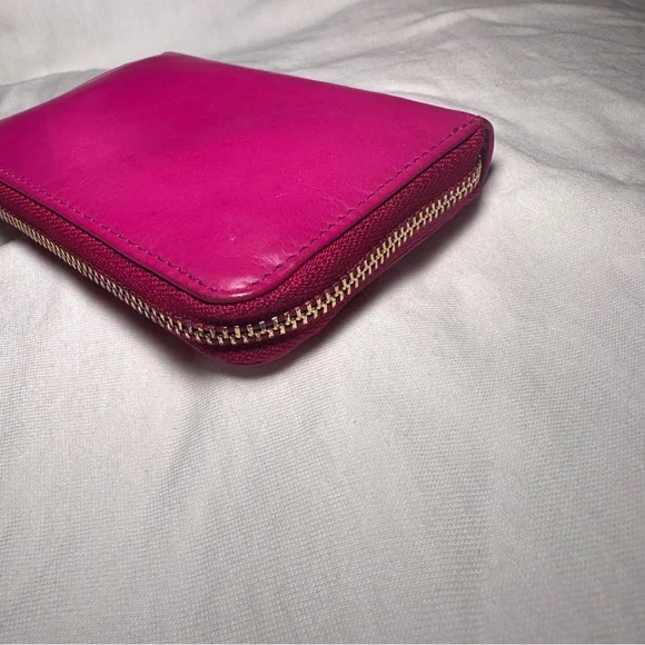 Tory Burch Zip Pink Wallet Keychain with Gold Accent - Picture 3 of 16